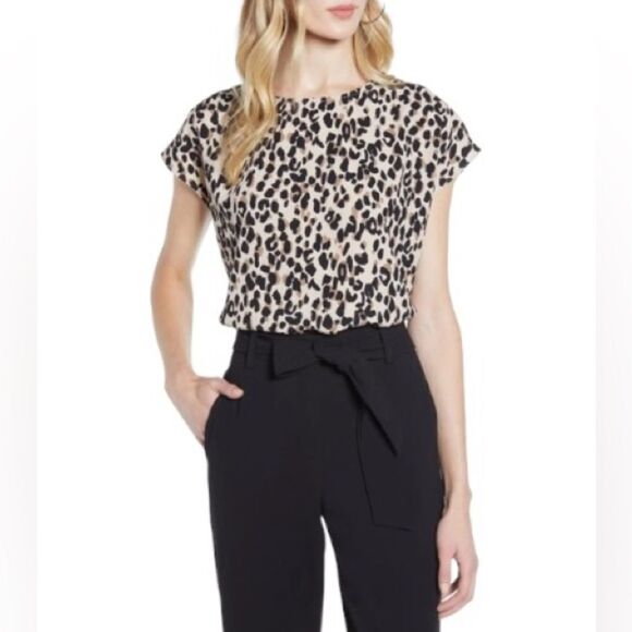 Halogen Animal Print Cap Sleeve Blouse size Medium - Picture 8 of 8